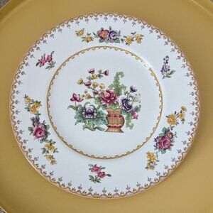 Vintage Spode Copeland Peplow Dinner Plate Yellow Trim  10 5/8"
